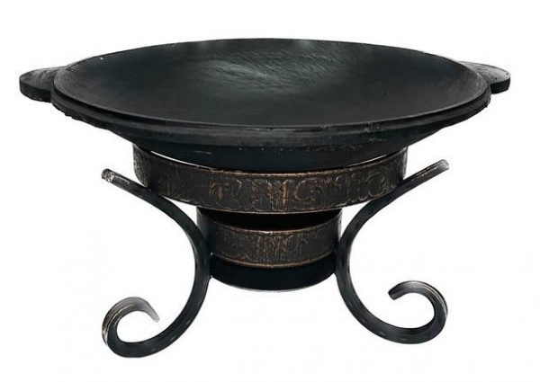 Садж чугунный 35 см + Подставка под садж "Шелковый путь"